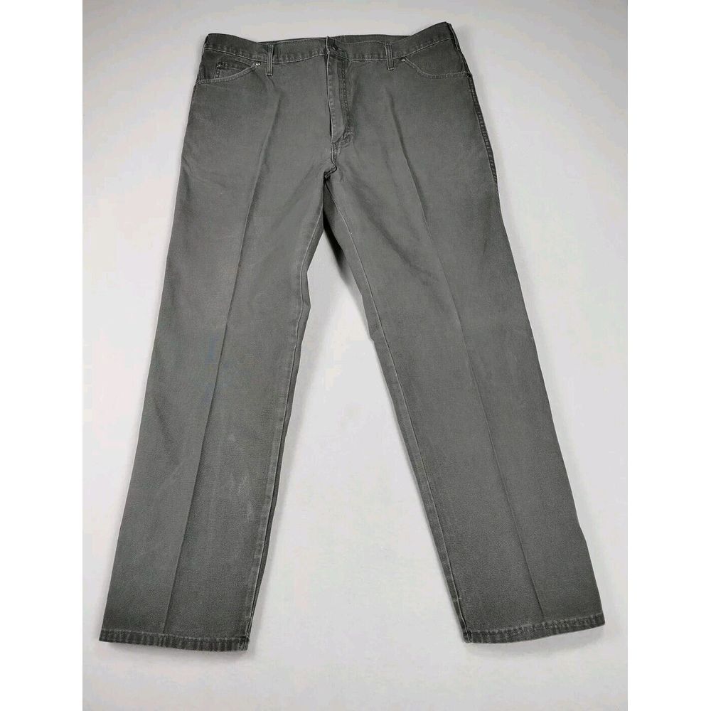 Dickies Dungaree Jean Pants Men's 42 Gray Relaxed Fit Work Wear Utility ED218SSL